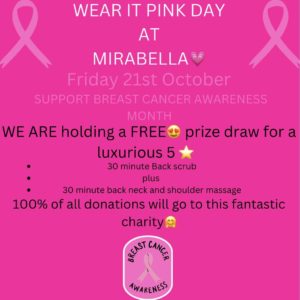 Wear It Pink At Mirabella Beauty Salon In Chelmsford Essex